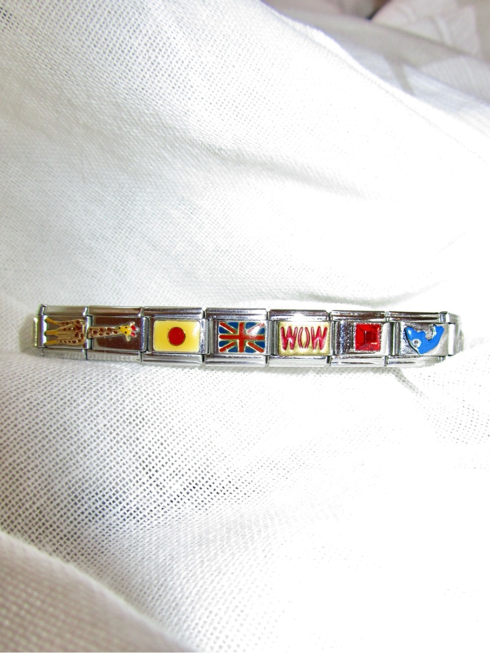 ☀️ Italian Charm Link Bracelet with Colorful Enamel